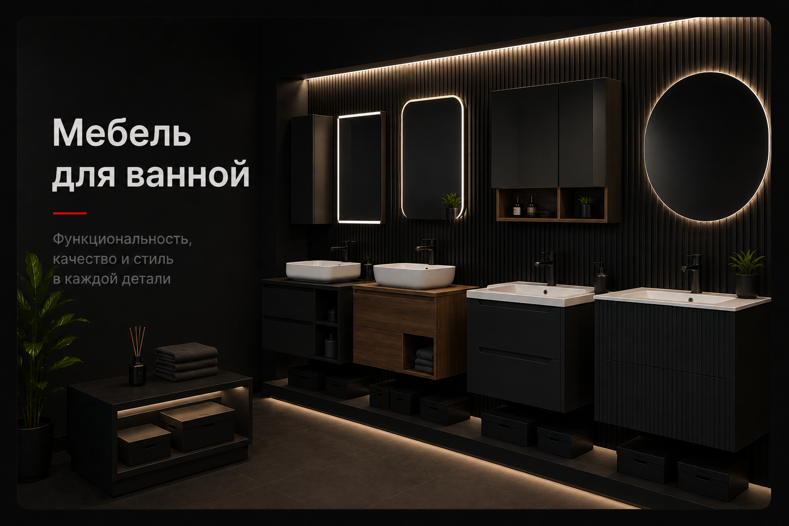 Тумбы, пеналы и зеркала с подсветкой для ванной